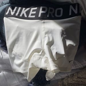 white nike pros